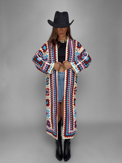 Maxi Cardigan Tribal Crochet