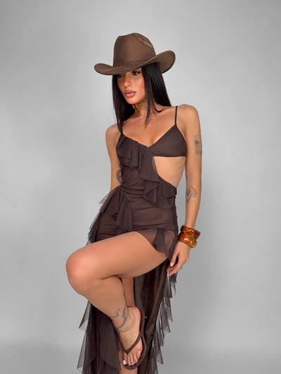 Abito Airy Layered-Brown