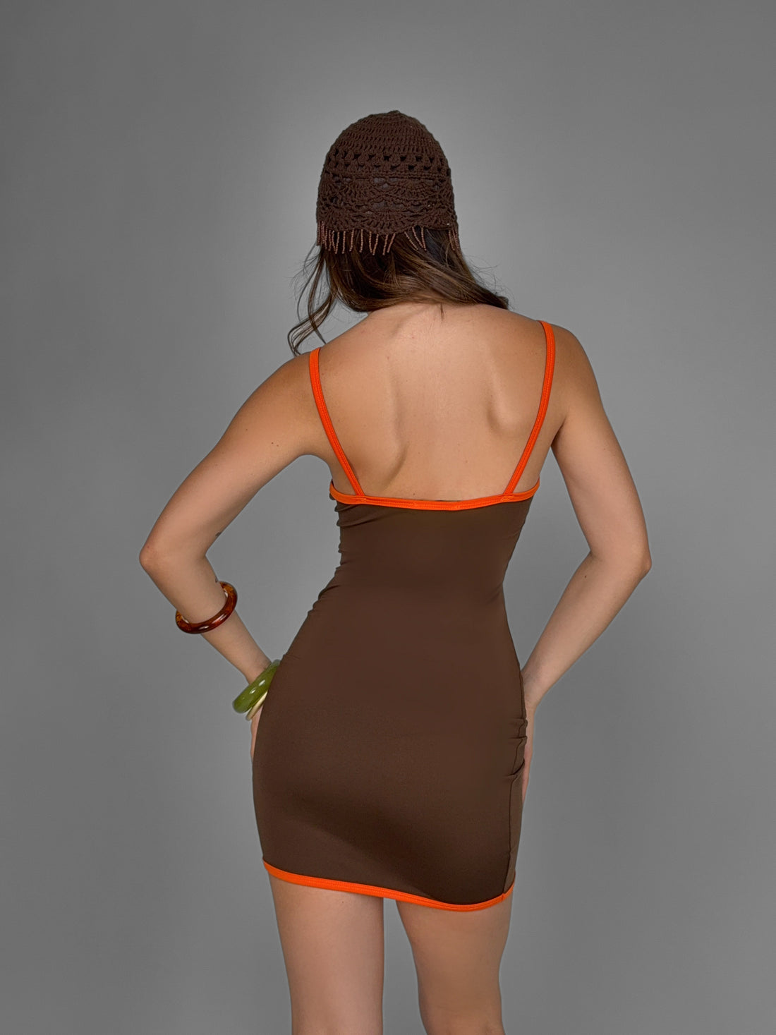 Abito Contrast Line-Brown
