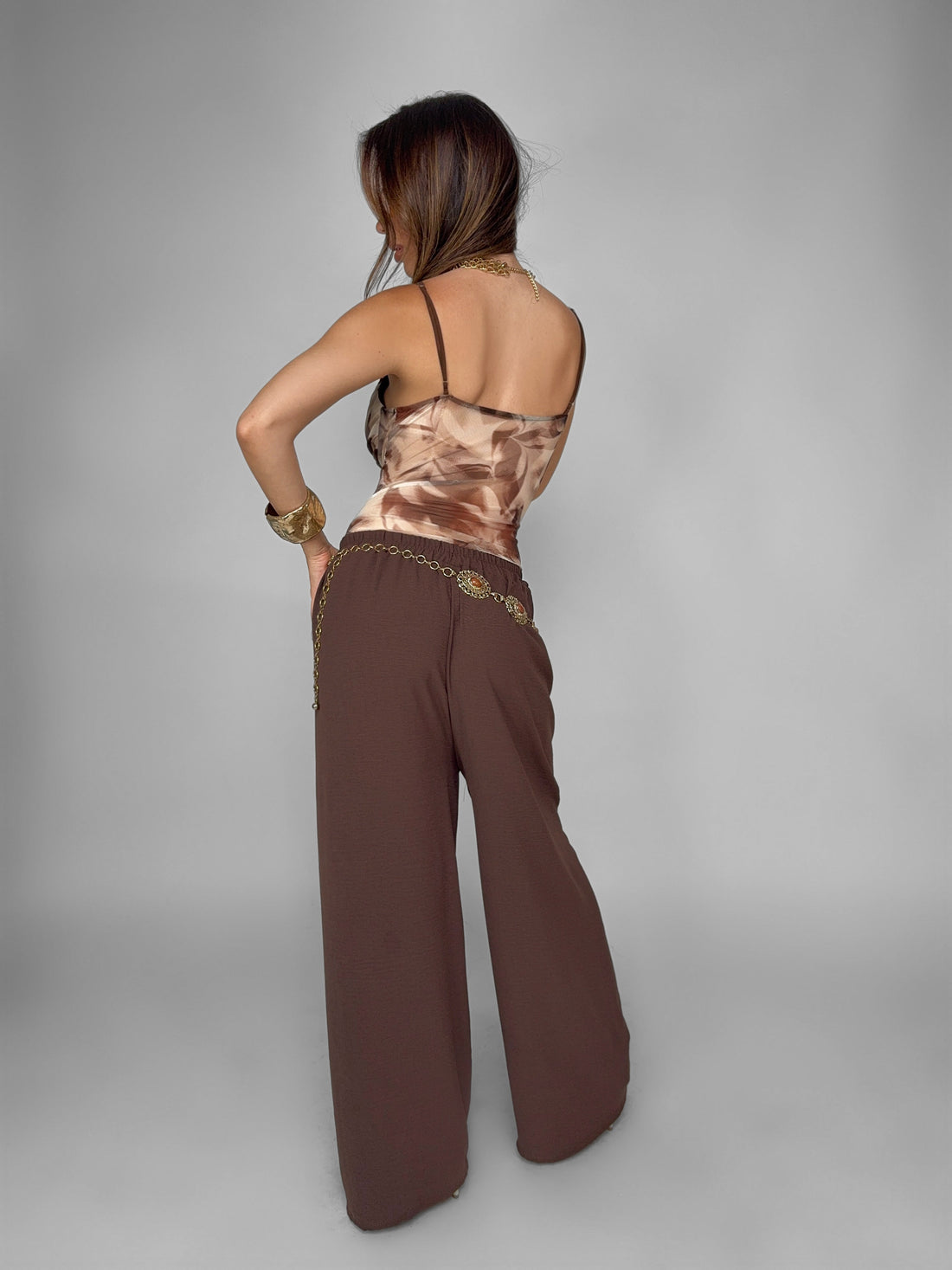 Pantalone Refined Line-Brown
