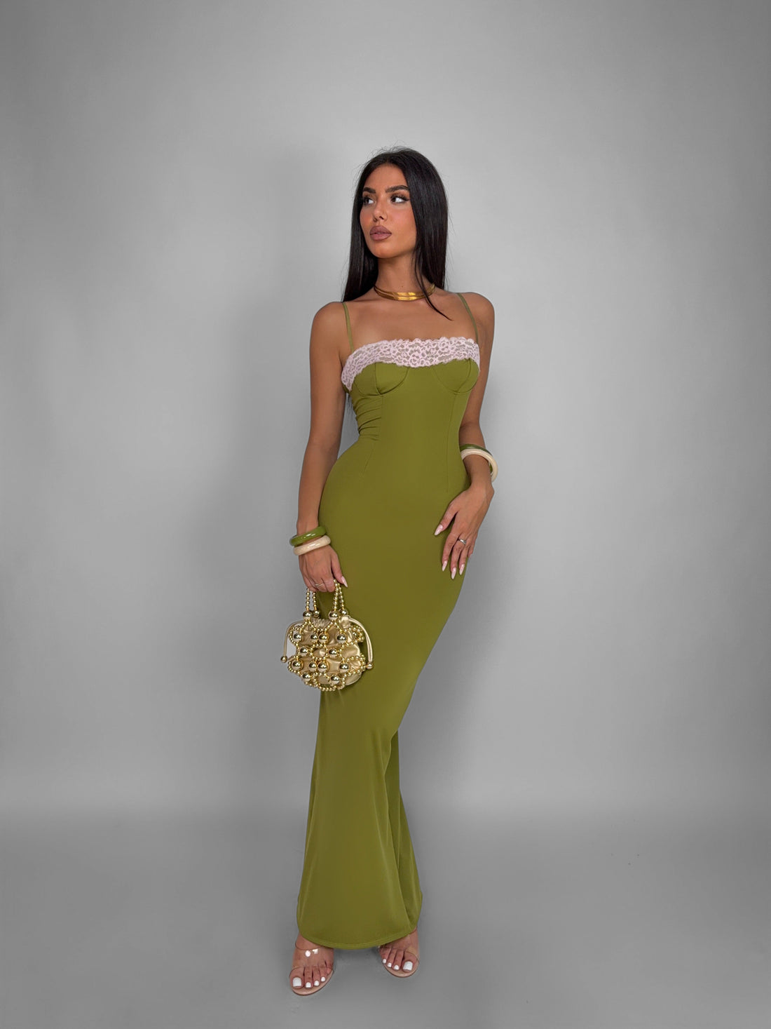 Abito Lace Cup-Green
