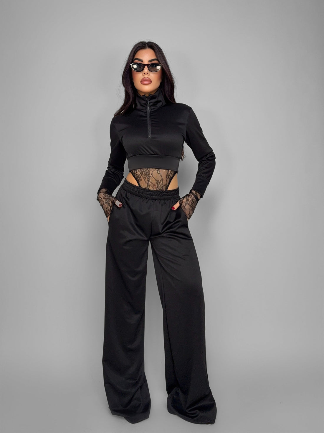 Completo Cord-set Lace Delirium  - Black