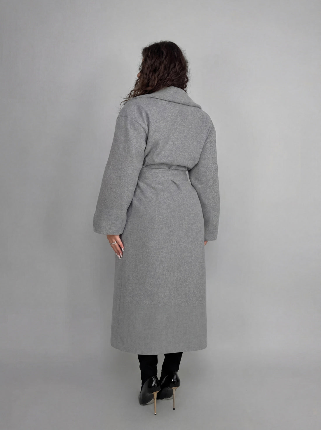 CURVY FIT - Cappotto Wrap - Grey