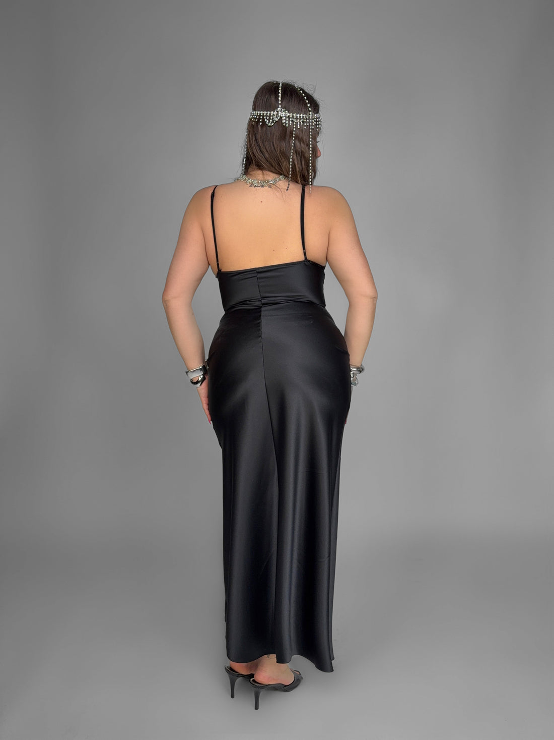 CURVY FIT - Abito Elegant Gloss-Black