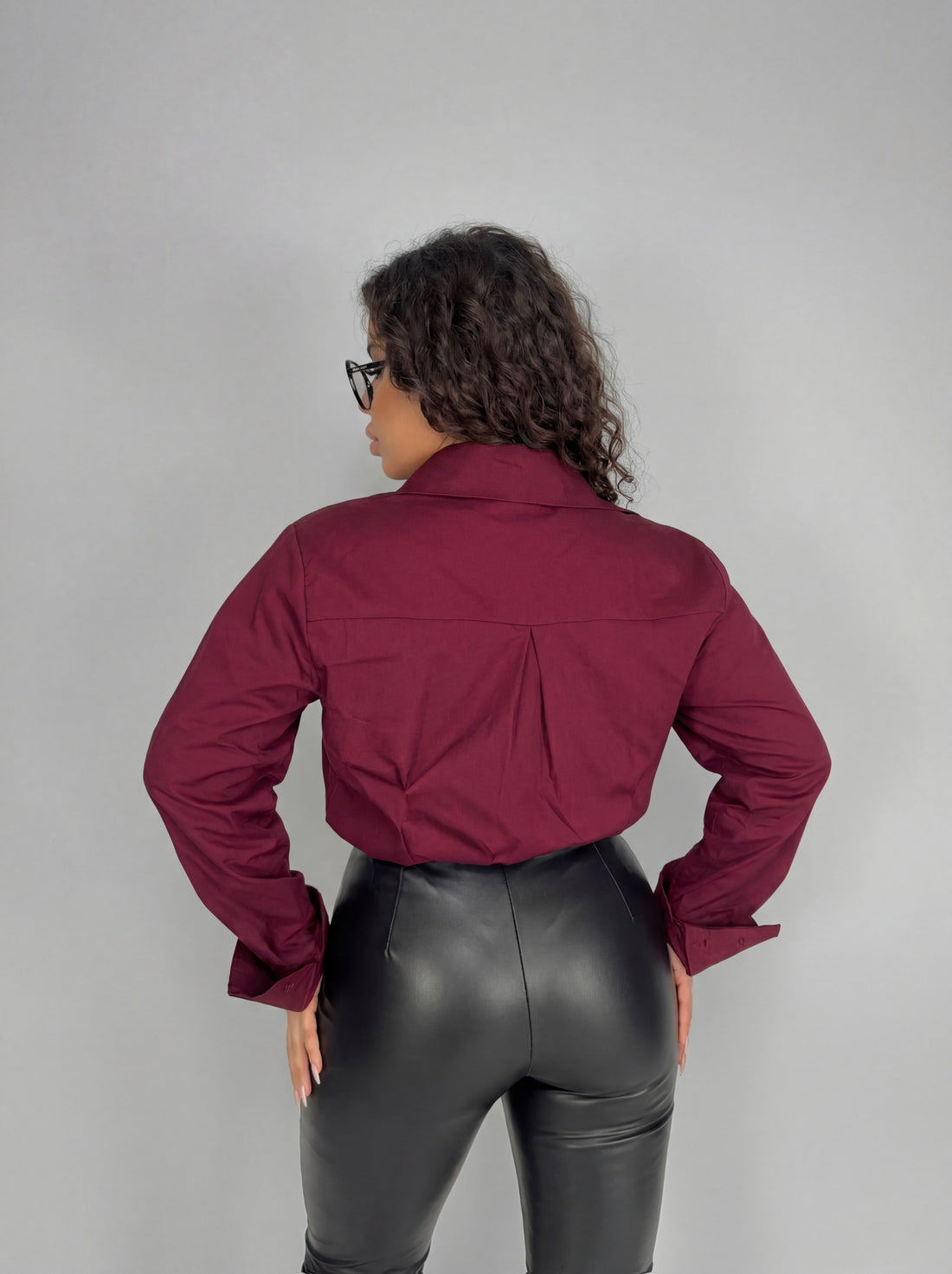 CURVY FIT - Camicia Mega Shoulder - Cherry Red