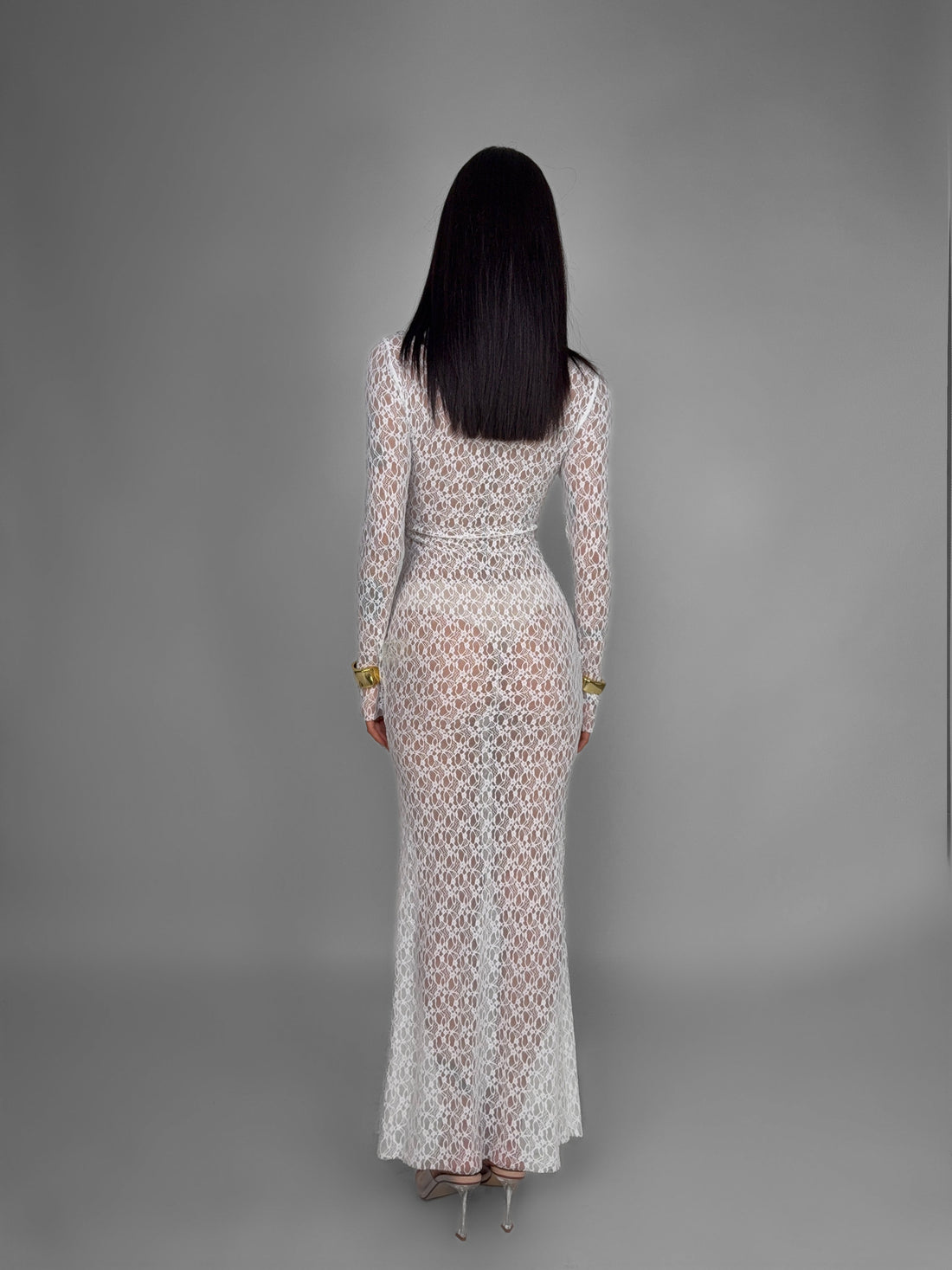 Abito Naked Lace-White