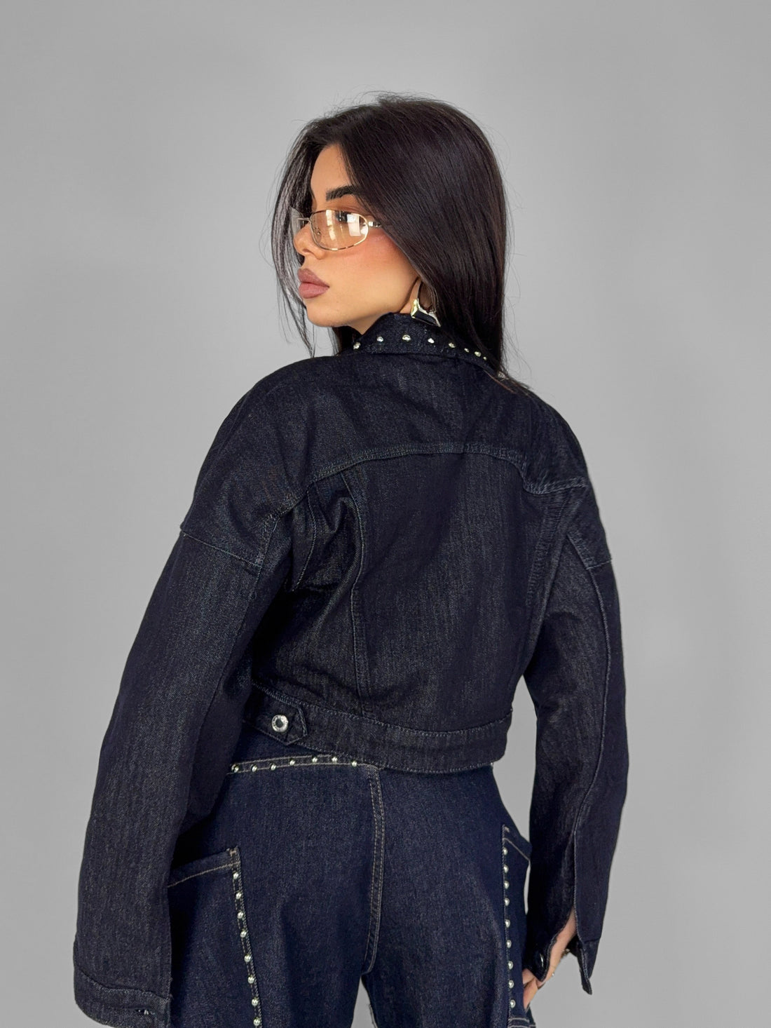 Giacca Crop Studded