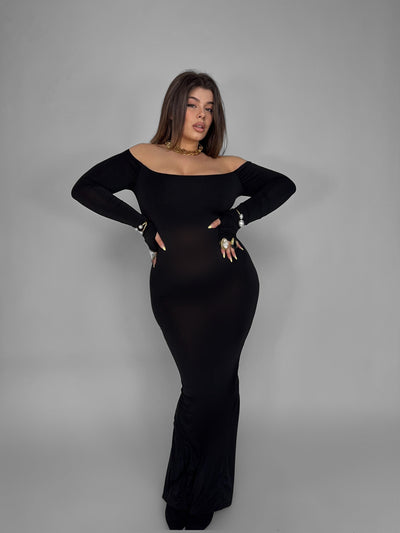 CURVY FIT - Abito Luxe Off-Black