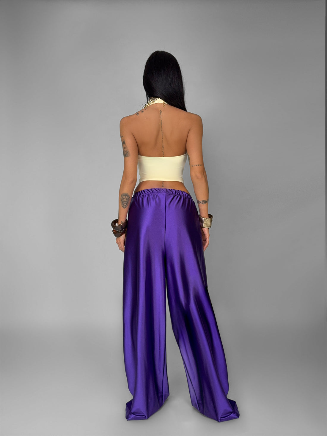 Pantalone Shiny Side-Viola