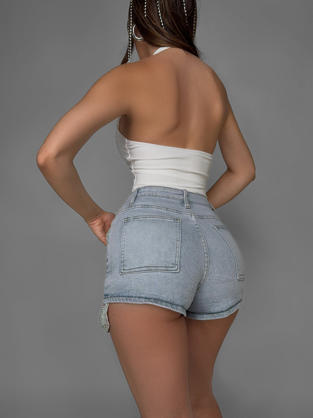 Shorts Sparkly Pocket-Denim