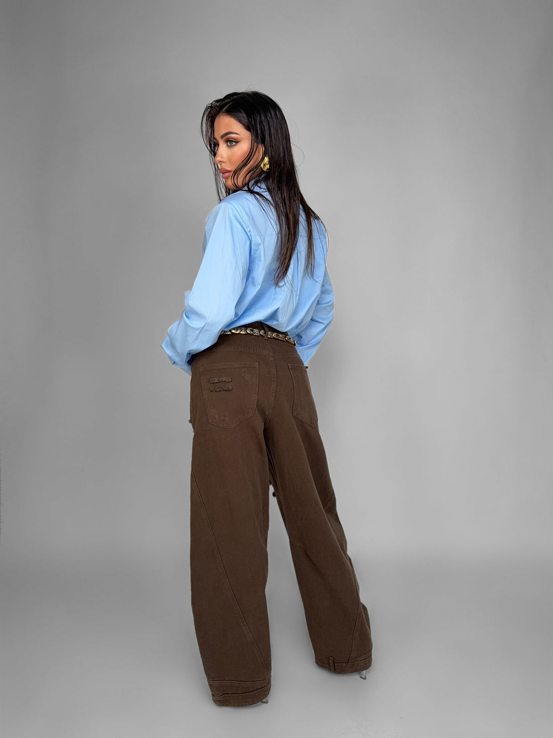Jeans Brown Rip