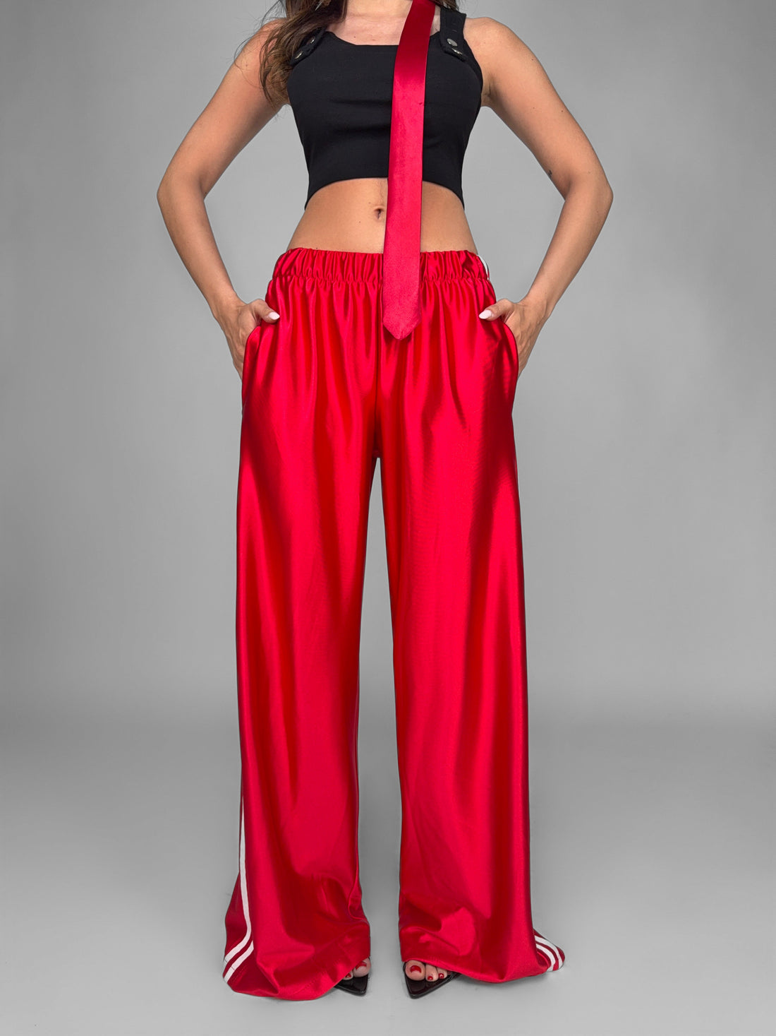Pantalone Shiny Side-Red