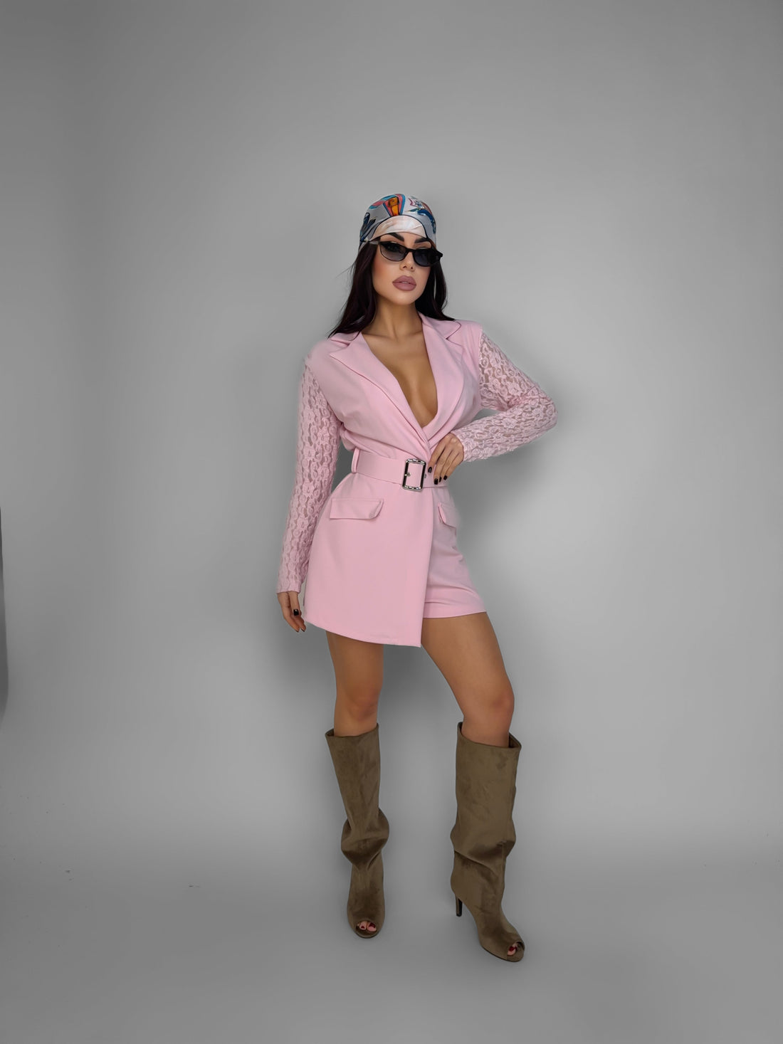 Tuta Structured Lace-Pink